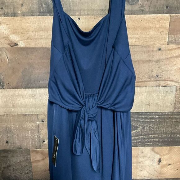 INC International Concepts Maxi Dress Nomad Indigo Sea Blue Square Neck Women La - Picture 10 of 12